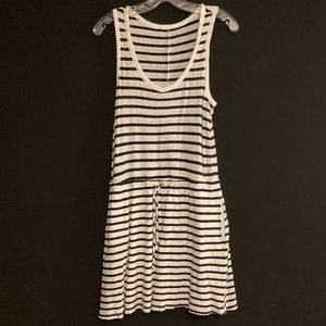 Black and white striped tank dress